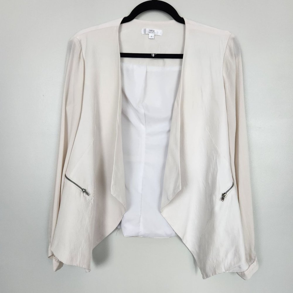 Drew (Anthropologie Brand) Silk Open Front Shawl Blazer Size Small